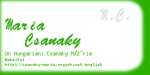 maria csanaky business card